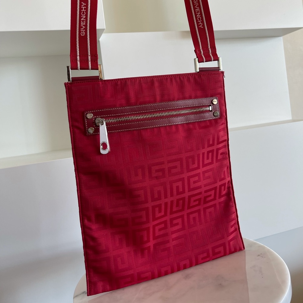 Givenchy | Authentic Red Logo Flat Crossbody | Li… - image 1